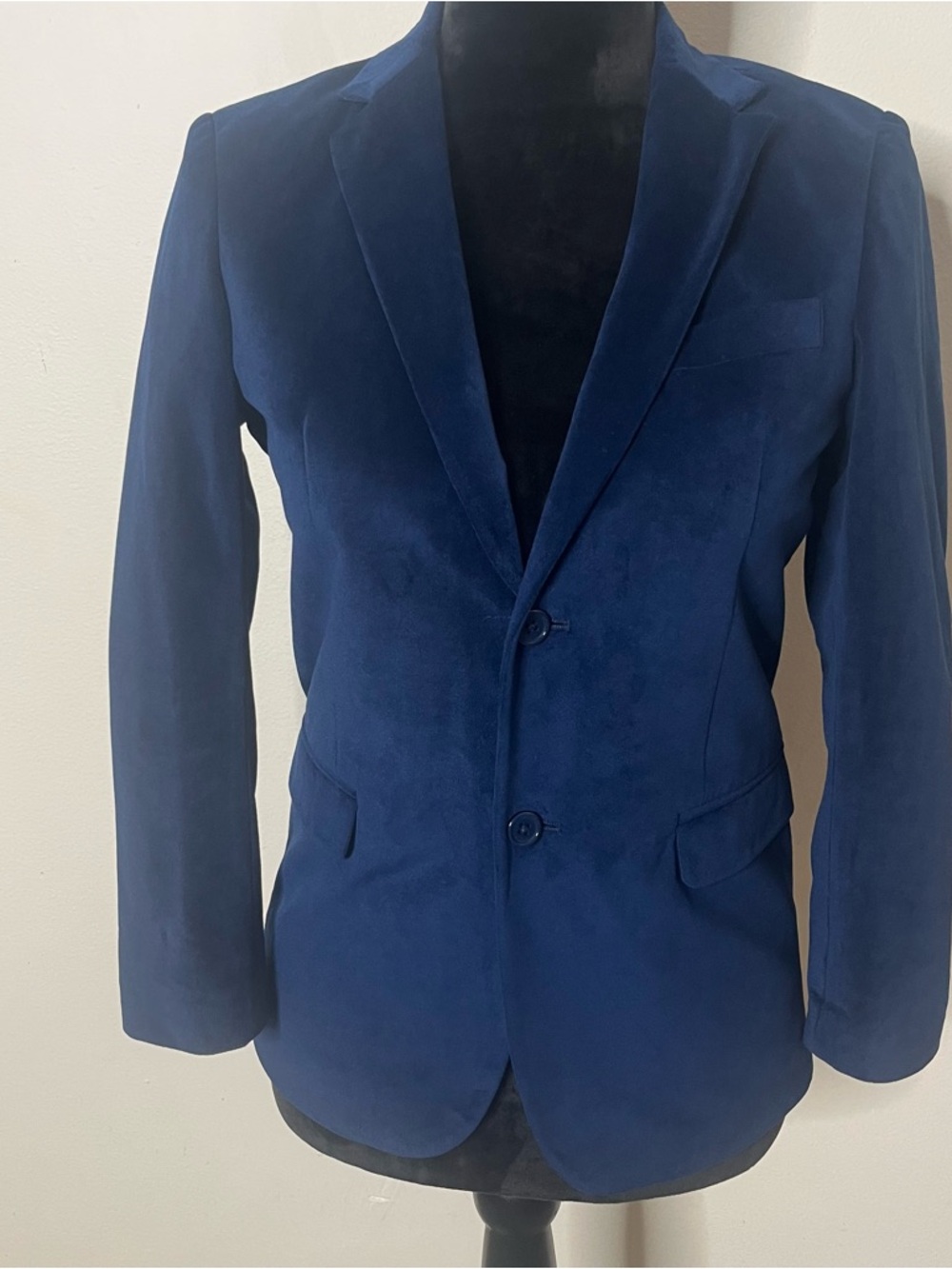 Gioberti‎ Boys Navy Blue Velvet 2 Button Formal Blazer Sz 12
